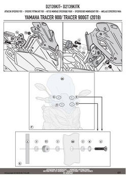 KAPPA MOCOWANIE SZYBY 2139DTK YAMAHA Tracer 900 / Tracer 900 GT (18-19) - D2139KITK