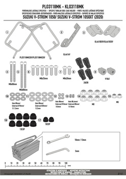 GIVI stelaż kufrów bocznych ONE-FIT MONOKE - SUZUKI V-Strom 1050 (20) (PASUJE do WERSJI XT) - PLO3118MK