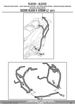 KAPPA STELAŻ KUFRÓW BOCZNYCH MONOKEY SIDE SUZUKI DL 650 V-STROM (11-16) - KLX3101