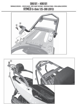 KAPPA STELAŻ KUFRA CENTRALNEGO KYMCO G-DINK 125/300 (12-15) ( BEZ PŁYTY ) - KR6101