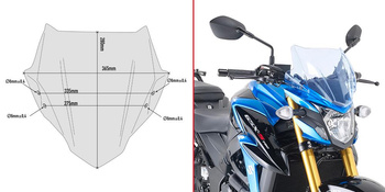 GIVI szyba typu 'ICE' 28 x 36,5 cm (H x W) - SUZUKI GSX S750 (17 > 18) - A3113BL