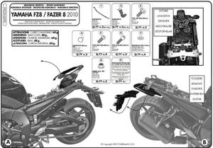 KAPPA STELAŻ KUFRA CENTRALNEGO YAMAHA FZ8 / FAZER 8 800 (10-15) ( BEZ PŁYTY ) - KZ366