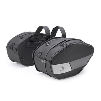 KAPPA TORBY (SAKWY) BOCZNE 30L KOLOR CZARNY / SZARY POSZERZALNE (STRIKER RANGE) - ST100