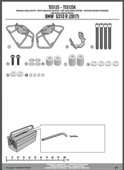 GIVI stelaż sakw bocznych 3D600 - BMW G 310 R (17 > 18) - TE5125