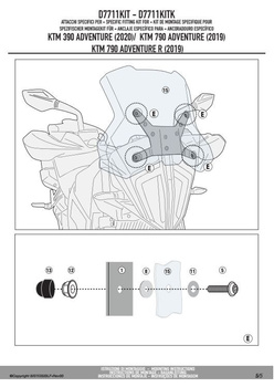 KAPPA MOCOWANIE SZYB 7710DK ORAZ 7710DTK KTM 790 ADVENTURE / R (19), 790 Adventure / R (19-20) - D7711KITK