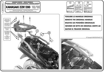 KAPPA STELAŻ KUFRA CENTRALNEGO KAWASAKI ZZR 1200 (02-05) ( BEZ PŁYTY ) - KZ441
