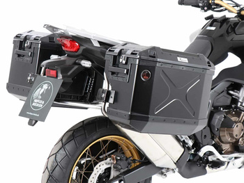 Wycięcie na kufer boczny ze stali nierdzewnej, w tym kufry boczne Xplorer w kolorze czarnym, do Hondy CRF 1100L Africa Twin (2024-)