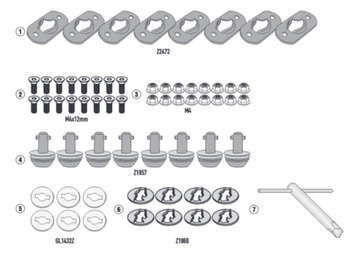 KAPPA ZESTAW DO KONWERSJI STELAŻY KUFRÓW BOCZNYCH KLO9430MK, KLO9430CAM, KLO6710MK ORAZ KLO6710CAM NA STELAŻE SZYBKIEGO DEMONTAŻU APRILIA TUAREG 660 '22, KTM 790/890 ADVENTURE, HUSQVARNA NORDEN 901 '22 - 10RKITK