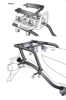 Hepco&Becker BMW HP 2 (2005-2008) Alurack-Metal carrier for TC - 650645 01 01