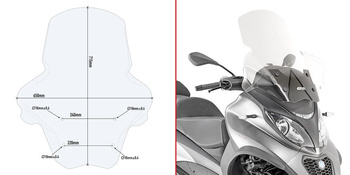 GIVI szyba przezroczysta - PIAGGIO MP3 350–500 Sport / Business (18) - D5613ST