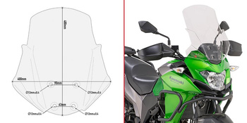 GIVI szyba przezroczysta - KAWASAKI Versys-X 300 (17 > 18) - D4121ST