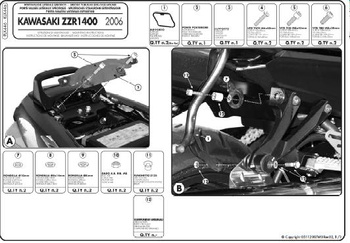 KAPPA STELAŻ KUFRÓW BOCZNYCH MONOKEY SIDE KAWASAKI ZZR - KLX446