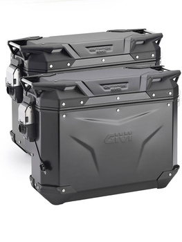 Zestaw kufrów aluminiowy bocznych asymetrycznych GIVI Trekker EVO Smart 3733 37Lewy + 33L prawy "wcięty"- Komplet z 2 zamkami