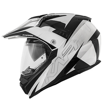KAPPA KASK KV30 ENDURO FLASH DUAL OFF ROAD Z SZYBĄ I BLENDĄ CZARNY/BIAŁY XS/54 - WYPRZEDAŻ - WYCOFANY Z OFERTY - HKKV30FFHWB54