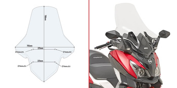 GIVI szyba przezroczysta 78 x 70,5 cm (H x W) / potrzebny KIT - SYM Cruisym 300 (17 > 19) - 7056DT