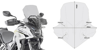 GIVI szyba dymiona 46 x 45 cm (H x W) - HONDA CB 500 X (19) - D1171S
