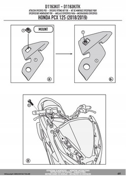 KAPPA MOCOWANIE SZYB 1163DTK I 1129DTK HONDA PCX 125 (18-19) - D1163KITK