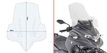 GIVI SZYBA PRZEZROCZYSTA 72 x 60 cm (H x W) - YAMAHA Tricity 300 (20)