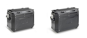 KAPPA 2025/05 KUFRY BOCZNE 37L PRAWY I 48L LEWY MONOKEY CAM SIDE KVG48B KVG37B K'VOYAGER ALUMINIOWE KOLOR CZARNY ANODOWANY BLACK LINE