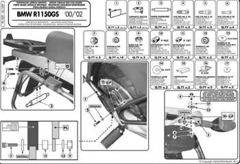 KAPPA STELAŻ KUFRÓW BOCZNYCH MONOKEY BMW R 1100GS (94-99), R 1150GS (00-03), R 850GS (94-01) - RÓWNIEŻ POD KUFRY MONOKEY RETRO-FIT K-VENTURE ALU ORAZ K'MISSION ALU - KL189