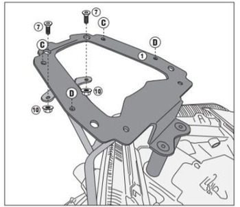 KAPPA STELAŻ KUFRA CENTRALNEGO YAMAHA X-MAX 400 (18) (BEZ PŁYTY) - KR2138
