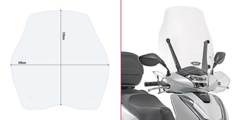 GIVI szyba przeźroczysta 51 x 49 cm (H x W) - HONDA SH 125i-150i (17) - D1155ST