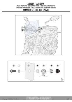 KAPPA MOCOWANIE SZYBY 4128SK YAMAHA MT-03 321 (20) - A2151AK
