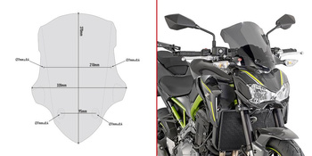 GIVI szyba dymiona 37 x 32 cm (H x W) - KAWASAKI Z 900 (17) - A4118