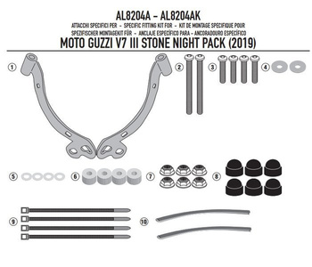 KAPPA MOCOWANIE SZYB 100ALBK, 140AK, 140SK MOTO GUZZI V7 III Stone Night Pack (19) - AL8204AK