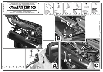 GIVI stelaż sakw bocznych 3D600 - KAWASAKI ZZR 1400 (12 > 15) - TE4106