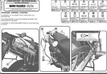 KAPPA STELAŻ KUFRÓW BOCZNYCH MONOKEY BMW F 650GS (00-07) - RÓWNIEŻ POD KUFRY MONOKEY RETRO-FIT K-VENTURE ALU ORAZ K'MISSION ALU - KL188