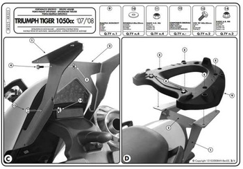 KAPPA STELAŻ KUFRA CENTRALNEGO TRIUMPH TIGER 1050 (07-12) ( Z PŁYTĄ MONOKEY ) - KR225