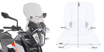 GIVI SZYBA REGULOWANA 'AIRFLOW' - KTM 390 / 790 / 890 ADVENTURE (19 >20) - AF7711
