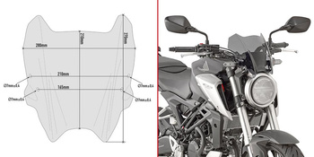 GIVI szyba dymiona 21 x 28 cm (H x W) - HONDA CB 125 R / CB 300 R (18 - 19) - A1164