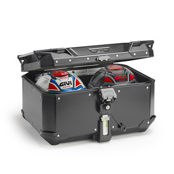 Kufer centralny aluminiowy GIVI Trekker Outback Evo Smart - OBKEV58B Nowy model 2024r bez zamka . Do dokupienia osobno!