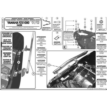 KAPPA STELAŻ KUFRA CENTRALNEGO YAMAHA FZS 1000 FAZER (01-05) ( BEZ PŁYTY ) - KZ348