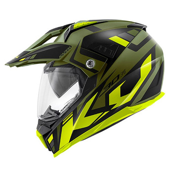 KAPPA 2022/01 KASK KV30 EVO GRAYER DUAL OFF ROAD Z SZYBĄ I BLENDĄ KOLOR ZIELONY (KHAKI) MAT/CZARNY/ZÓŁTY ROZM. XXL/63 ( HOMOLOGACJA ECE 22R06 ) - HKKV30RGYGY63