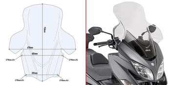 GIVI szyba przezroczysta 75 x 67 cm (H x W) - SUZUKI Burgman 400 (17 > 18) - D3115ST