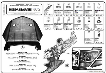 KAPPA STELAŻ KUFRA CENTRALNEGO HONDA NT 700V DEAUVILLE (06-12) ( Z PŁYTĄ MONOKEY ) - K221