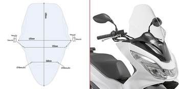 GIVI szyba przezroczysta 63 x 43,5 cm (H x W) HONDA PCX 125-150 (14 > 16) - D1136ST