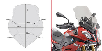 GIVI szyba dymiona 50 x 43,5 cm (H x W) - BMW S 1000 XR (15 > 19) - D5119S