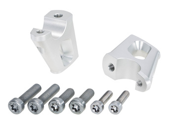 Podwyższenie kierownicy z offsetem 25 mm, tył 23 mm, srebrne do BMW R nineT Urban G/S (2017-2023)