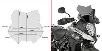 GIVI szyba dymiona 30 x 42 cm (H x W) - SUZUKI DL 650 V-Strom (17 > 18) - D3112B