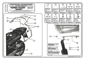 GIVI stelaż kufrów bocznych MONOKEY - HONDA XL 650V TRANSALP (00 > 07) - PL167
