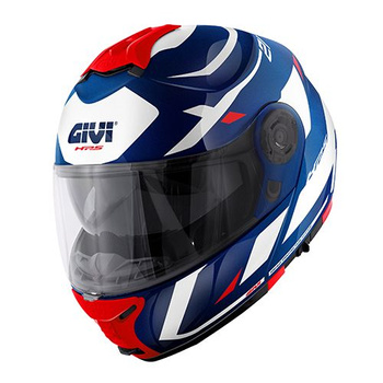 GIVI KASK X.21 EVO NUMBER - SZCZĘKOWY Z BLENDĄ - NIEBIESKI Z GRAFIKĄ ROZMIAR M / 58