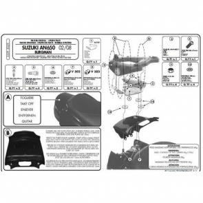 KAPPA STELAŻ KUFRA CENTRALNEGO SUZUKI BURGMAN 125/150 (02-06) ( BEZ PŁYTY ) - KR114