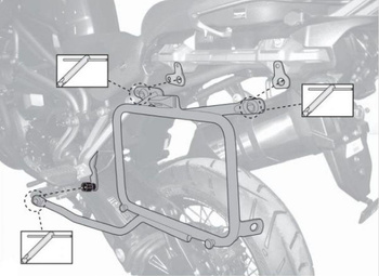 KAPPA STELAŻ KUFRÓW BOCZNYCH SZYBKIEGO MONTAŻU MONOKEY TIGER EXPLORER 1200 '16-17, TIGER 1200 '18 - RÓWNIEŻ POD KUFRY MONOKEY K'MISSION ALU - KLR6408