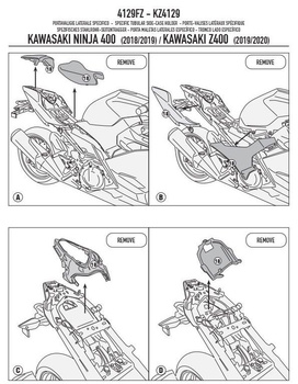 KAPPA STELAŻ KUFRA CENTRALNEGO KAWASAKI NINJA Z 400 (19-20) (BEZ PŁYTY) - KZ4129