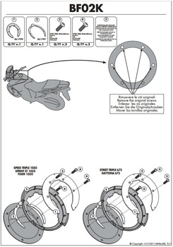 KAPPA MOCOWANIE TANKLOCK TRIUMPH SPRINT 1050ST/GT, TIGER 1050 (06) - BF02K