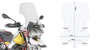 GIVI szyba przezroczysta 68,5 x 46 cm (H x W) - MOTO GUZZI V85 TT (19) - D8203ST